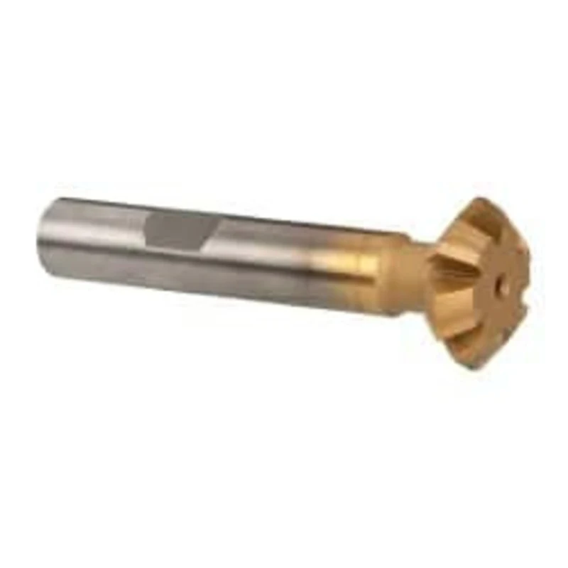 Whitney Tool 3/4 3/4 Cut Diam, 1/4 Cut Width, 3/8 Shank, Carbide-Tipped Double-Angle Cutter TiN Finish, 6 Teeth, 2-3/...